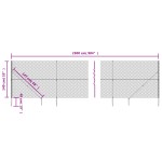 vidaXL Gard plasă de sârmă cu țăruși de fixare, antracit, 1,4x25 m vidaXL Gard plasă de sârmă cu țăruși de fixare, antracit, 1,4x25 m