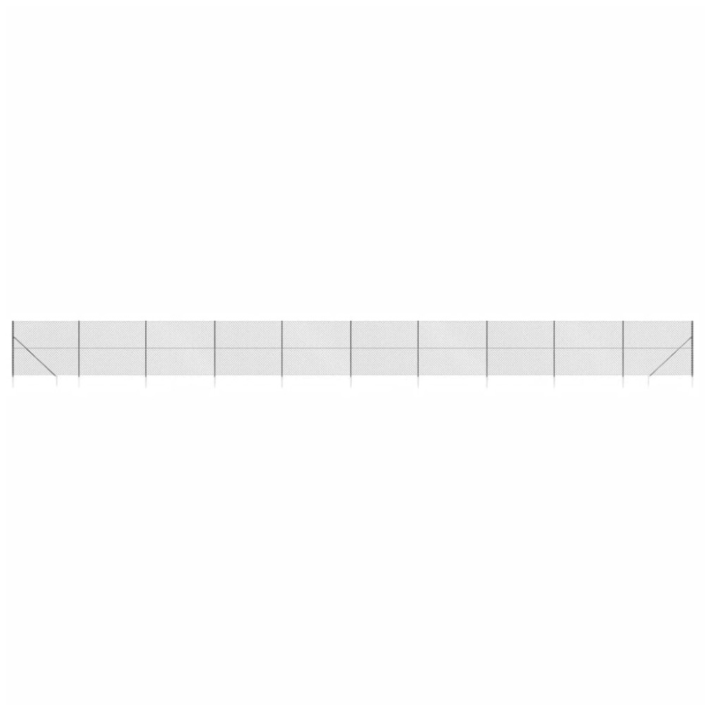 vidaXL Gard plasă de sârmă cu țăruși de fixare, antracit, 1,6x25 m