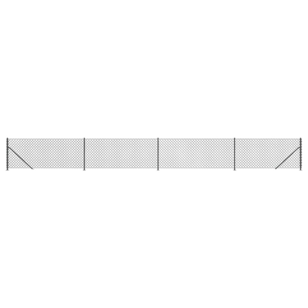 vidaXL Gard plasă de sârmă cu bordură, antracit, 0,8x10 m