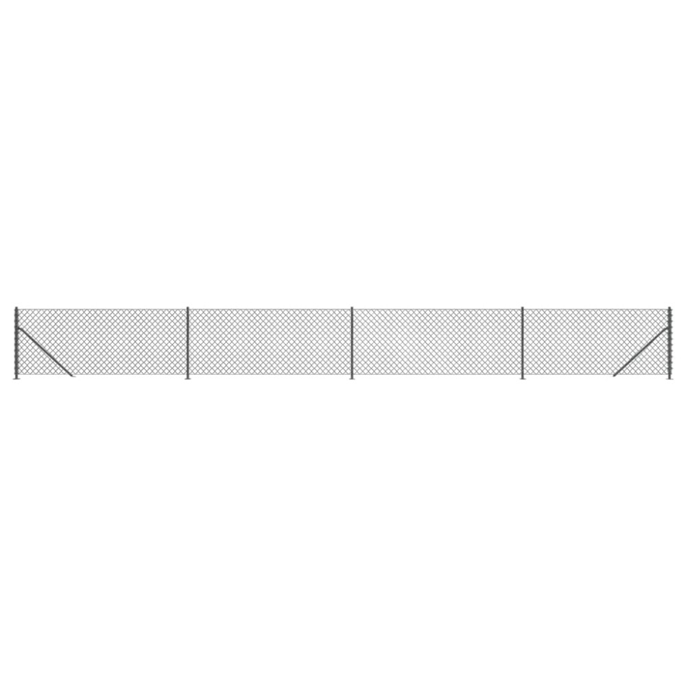 vidaXL Gard plasă de sârmă cu bordură, antracit, 1,1x10 m