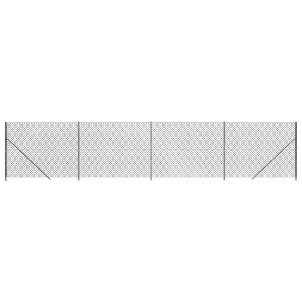 vidaXL Gard plasă de sârmă cu bordură, antracit, 1,8x10 m