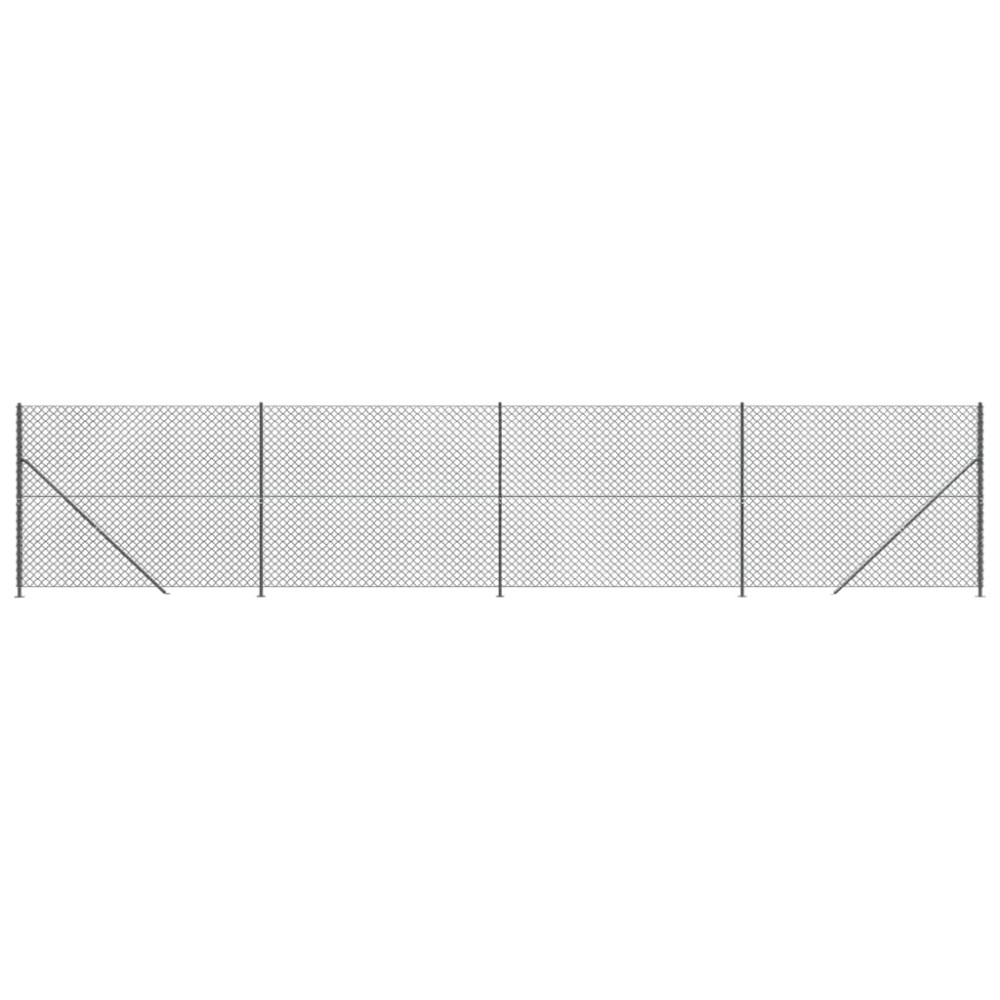 vidaXL Gard plasă de sârmă cu bordură, antracit, 2x10 m