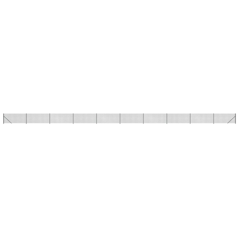 vidaXL Gard plasă de sârmă cu bordură, antracit, 0,8x25 m