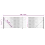 vidaXL Gard plasă de sârmă cu bordură, antracit, 0,8x25 m