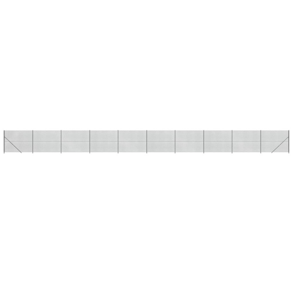 vidaXL Gard plasă de sârmă cu bordură, antracit, 1,6x25 m