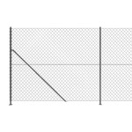 vidaXL Gard plasă de sârmă cu bordură, antracit, 1,6x25 m