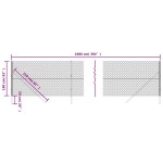 vidaXL Gard de plasă de sârmă, argintiu, 1,6x10 m vidaXL Gard de plasă de sârmă, argintiu, 1,6x10 m
