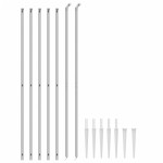 vidaXL Gard plasă de sârmă cu țăruși de fixare, argintiu, 1,6x10 m vidaXL Gard plasă de sârmă cu țăruși de fixare, argintiu, 1,6x10 m