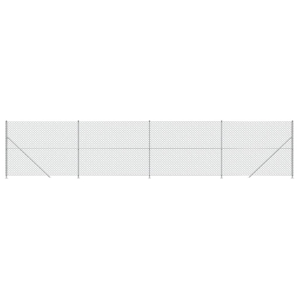 vidaXL Gard plasă de sârmă cu bordură, argintiu, 1,4x10 m
