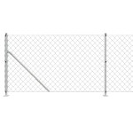 vidaXL Gard plasă de sârmă cu bordură, argintiu, 0,8x25 m