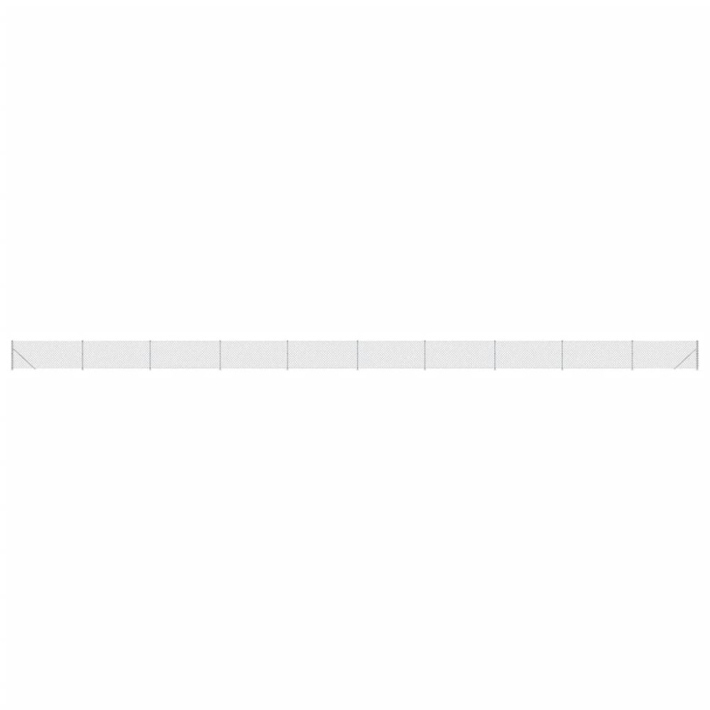 vidaXL Gard plasă de sârmă cu bordură, argintiu, 1x25 m
