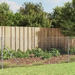 vidaXL Gard plasă de sârmă cu bordură, argintiu, 1x25 m