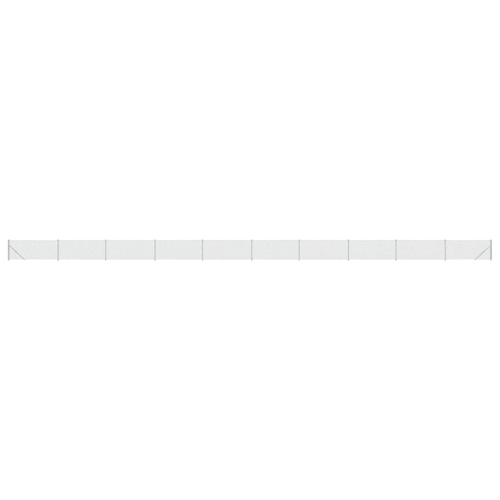vidaXL Gard plasă de sârmă cu bordură, argintiu, 1,1x25 m