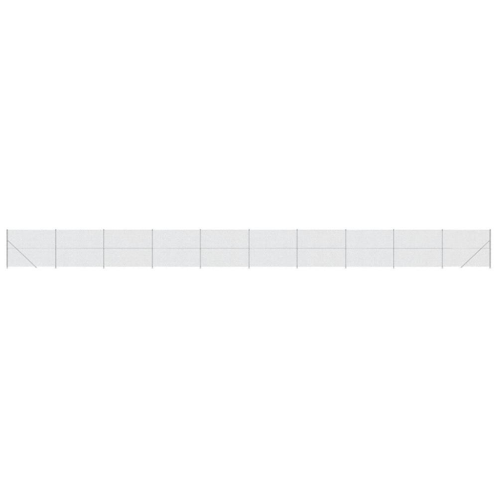 vidaXL Gard plasă de sârmă cu bordură, argintiu, 1,6x25 m