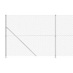 vidaXL Gard plasă de sârmă cu bordură, argintiu, 1,6x25 m