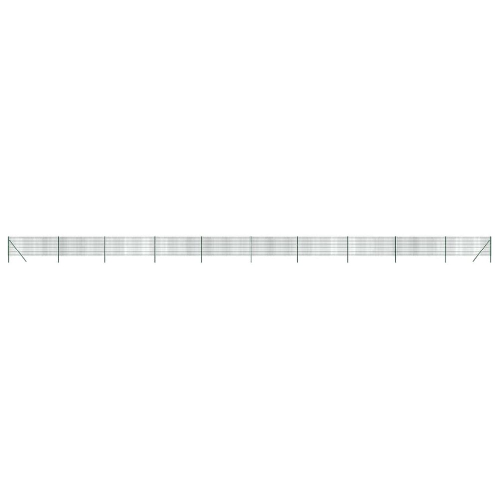 vidaXL Gard plasă de sârmă, verde, 0,8x25 m, oțel galvanizat