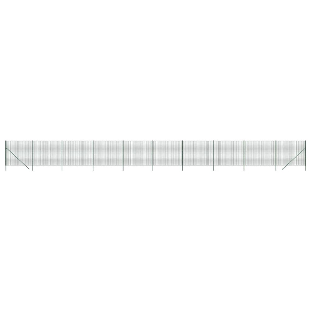 vidaXL Gard plasă de sârmă, verde, 1,6x25 m, oțel galvanizat