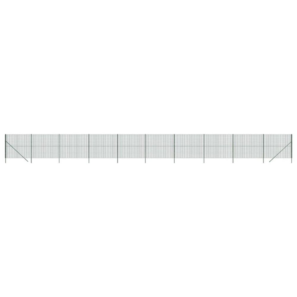 vidaXL Gard plasă de sârmă, verde, 2x25 m, oțel galvanizat