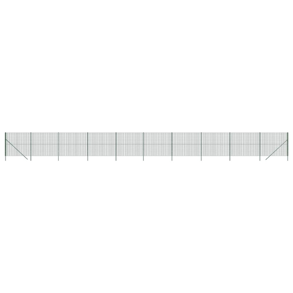 vidaXL Gard plasă de sârmă, verde, 2,2x25 m, oțel galvanizat
