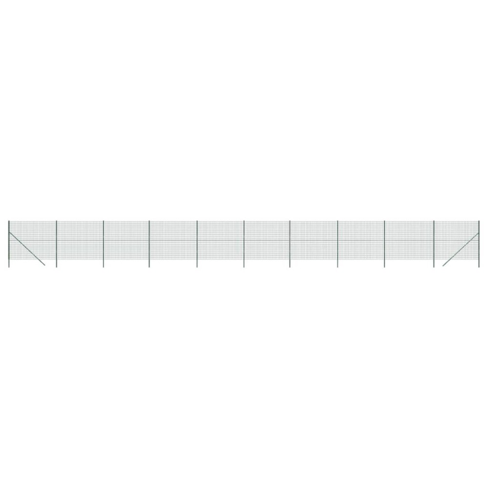 vidaXL Gard plasă de sârmă, verde, 1,6x25 m, oțel galvanizat