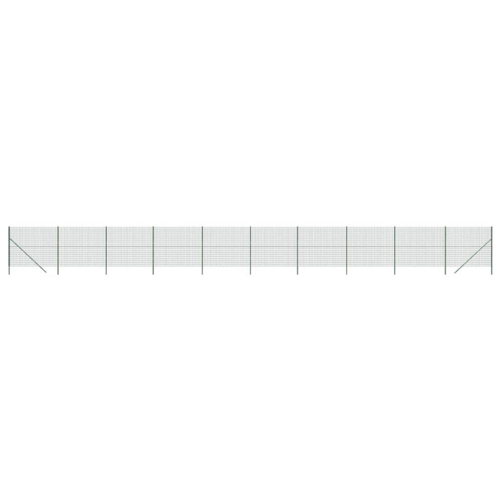 vidaXL Gard plasă de sârmă, verde, 2,2x25 m, oțel galvanizat