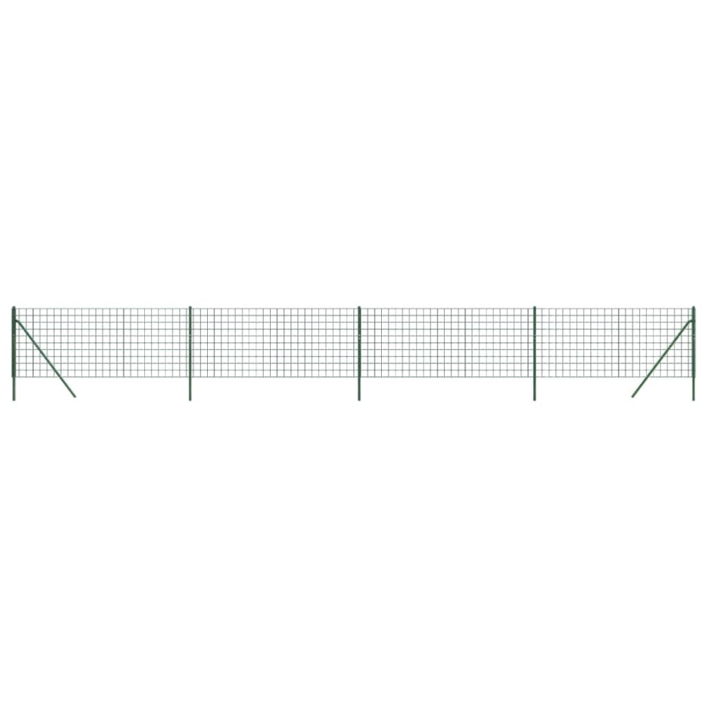 vidaXL Gard plasă de sârmă verde 0,8x10 m, oțel galvanizat