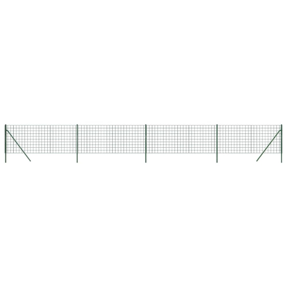 vidaXL Gard plasă de sârmă, verde, 1x10 m, oțel galvanizat
