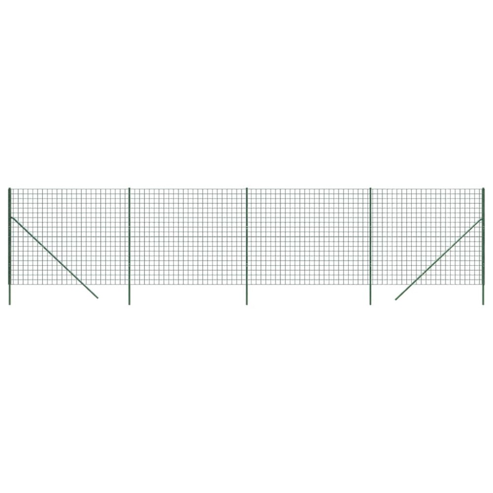 vidaXL Gard plasă de sârmă, verde, 1,6x10 m, oțel galvanizat