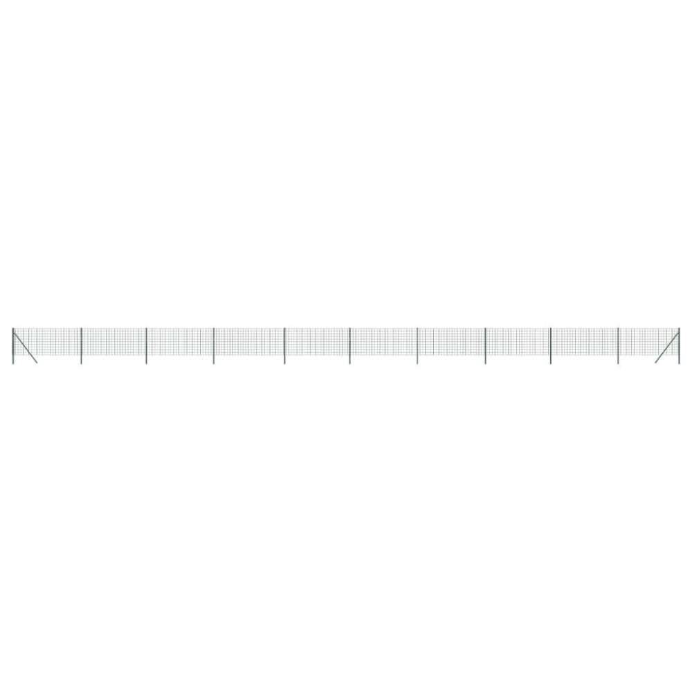 vidaXL Gard plasă de sârmă, verde, 0,8x25 m, oțel galvanizat