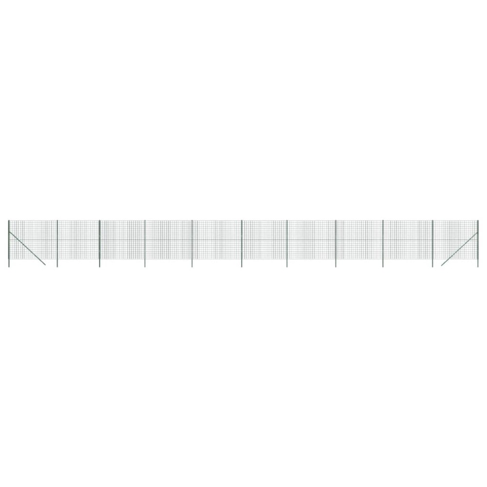 vidaXL Gard plasă de sârmă, verde, 2x25 m, oțel galvanizat