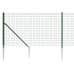 vidaXL Gard plasă de sârmă cu țăruși de fixare, verde, 0,8x10 m vidaXL Gard plasă de sârmă cu țăruși de fixare, verde, 0,8x10 m