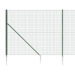 vidaXL Gard plasă de sârmă cu țăruși de fixare, verde, 1,6x25 m vidaXL Gard plasă de sârmă cu țăruși de fixare, verde, 1,6x25 m