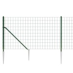 vidaXL Gard plasă de sârmă cu țăruși de fixare, verde, 0,8x10 m vidaXL Gard plasă de sârmă cu țăruși de fixare, verde, 0,8x10 m