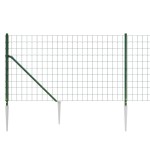 vidaXL Gard plasă de sârmă cu țăruși de fixare, verde, 1,1x10 m vidaXL Gard plasă de sârmă cu țăruși de fixare, verde, 1,1x10 m