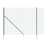 vidaXL Gard plasă de sârmă cu țăruși de fixare, verde, 2x10 m vidaXL Gard plasă de sârmă cu țăruși de fixare, verde, 2x10 m