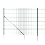 vidaXL Gard plasă de sârmă cu țăruși de fixare, verde, 2,2x10 m