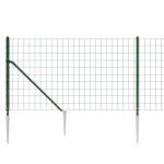 vidaXL Gard plasă de sârmă cu țăruși de fixare, verde, 0,8x25 m vidaXL Gard plasă de sârmă cu țăruși de fixare, verde, 0,8x25 m