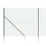 vidaXL Gard plasă de sârmă cu țăruși de fixare, verde, 1,6x25 m vidaXL Gard plasă de sârmă cu țăruși de fixare, verde, 1,6x25 m
