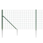 vidaXL Gard plasă de sârmă cu țăruși de fixare, verde, 1,1x10 m vidaXL Gard plasă de sârmă cu țăruși de fixare, verde, 1,1x10 m