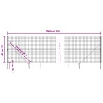 vidaXL Gard plasă de sârmă cu țăruși de fixare, verde, 1,4x10 m vidaXL Gard plasă de sârmă cu țăruși de fixare, verde, 1,4x10 m