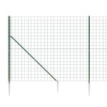vidaXL Gard plasă de sârmă cu țăruși de fixare, verde, 1,8x25 m vidaXL Gard plasă de sârmă cu țăruși de fixare, verde, 1,8x25 m