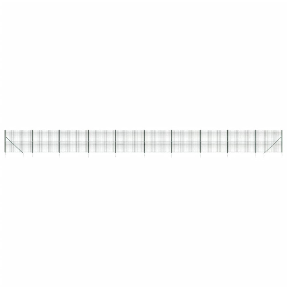 vidaXL Gard plasă de sârmă cu țăruși de fixare, verde, 2x25 m