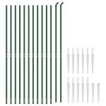 vidaXL Gard plasă de sârmă cu țăruși de fixare, verde, 2,2x25 m vidaXL Gard plasă de sârmă cu țăruși de fixare, verde, 2,2x25 m