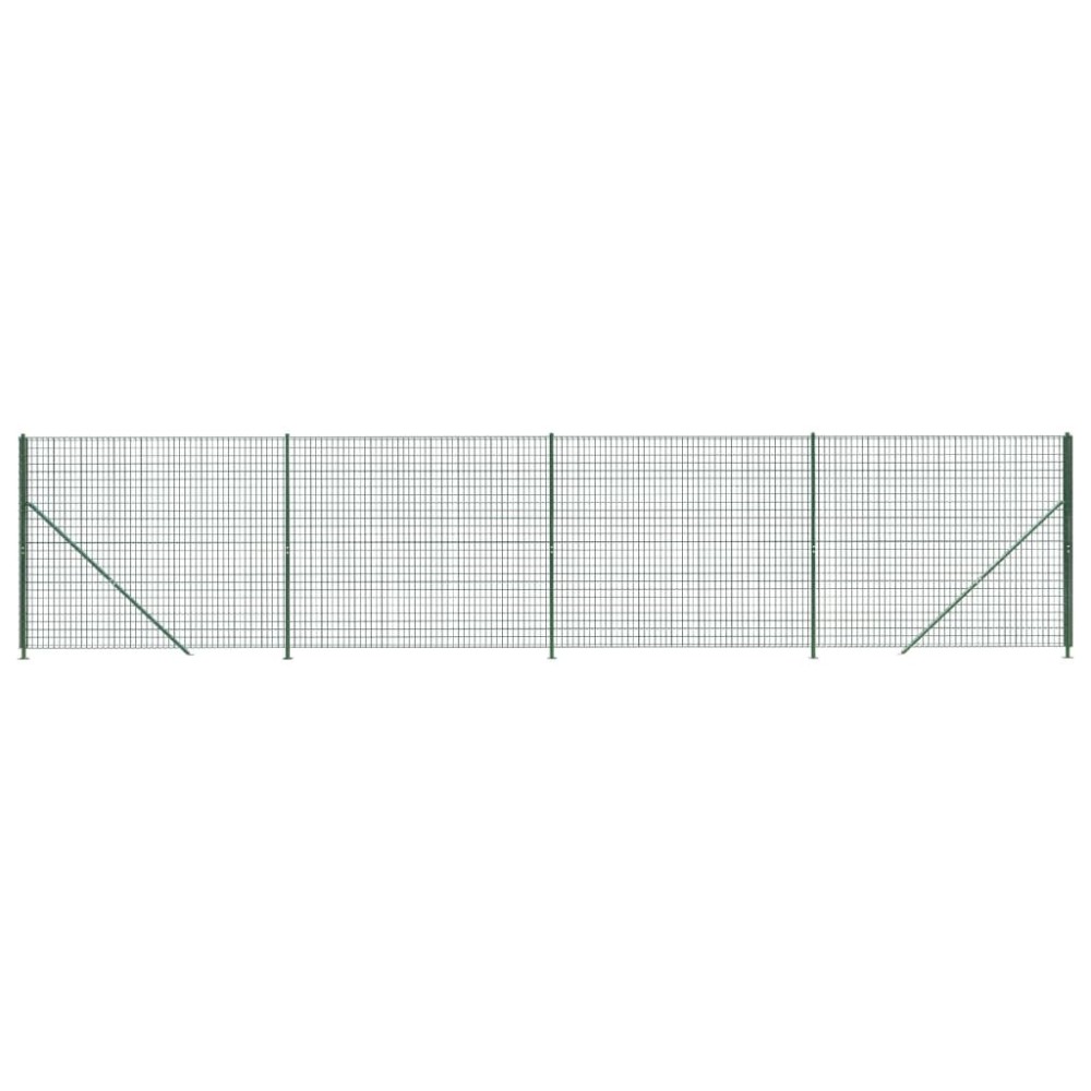 vidaXL Gard plasă de sârmă cu bordură, verde, 1,8x10 m
