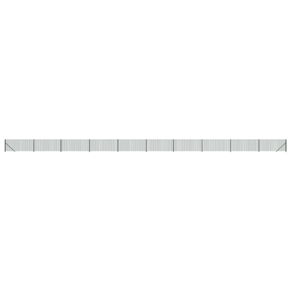 vidaXL Gard plasă de sârmă cu bordură, verde, 1,1x25 m