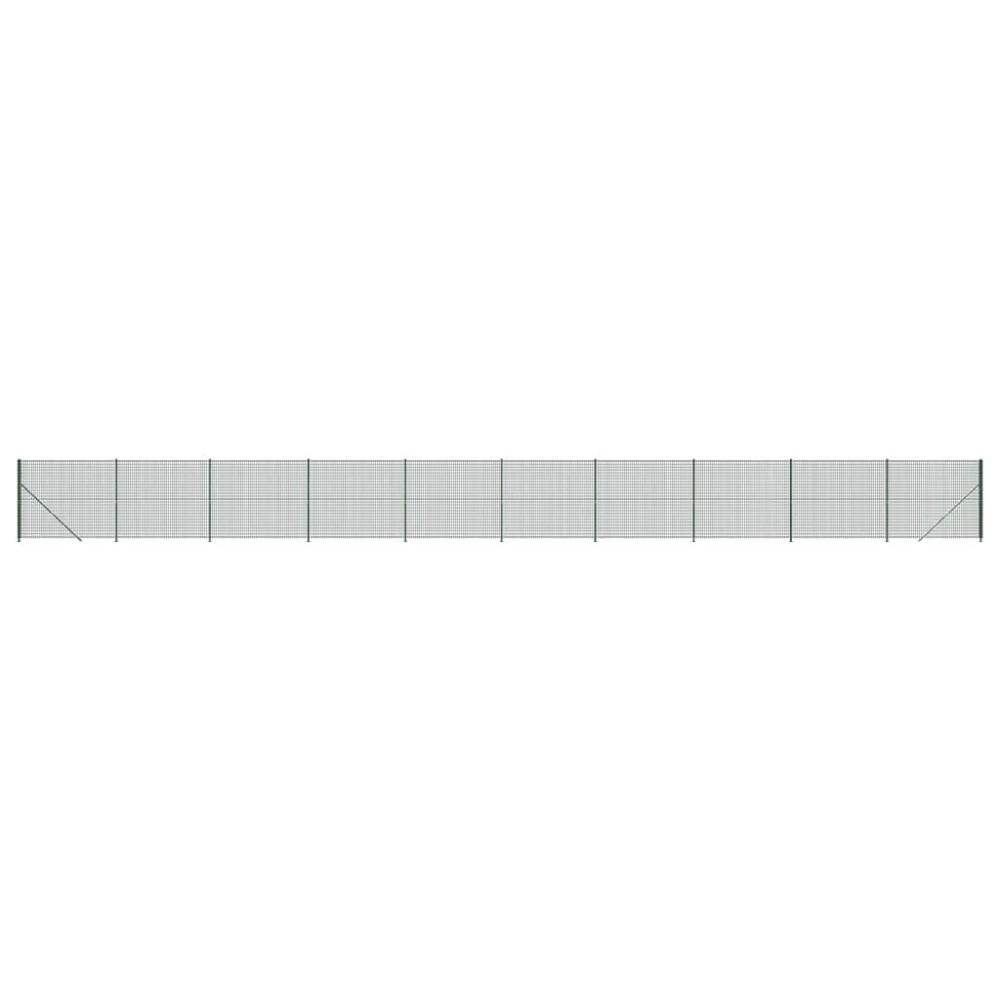 vidaXL Gard plasă de sârmă cu bordură, verde, 1,4x25 m