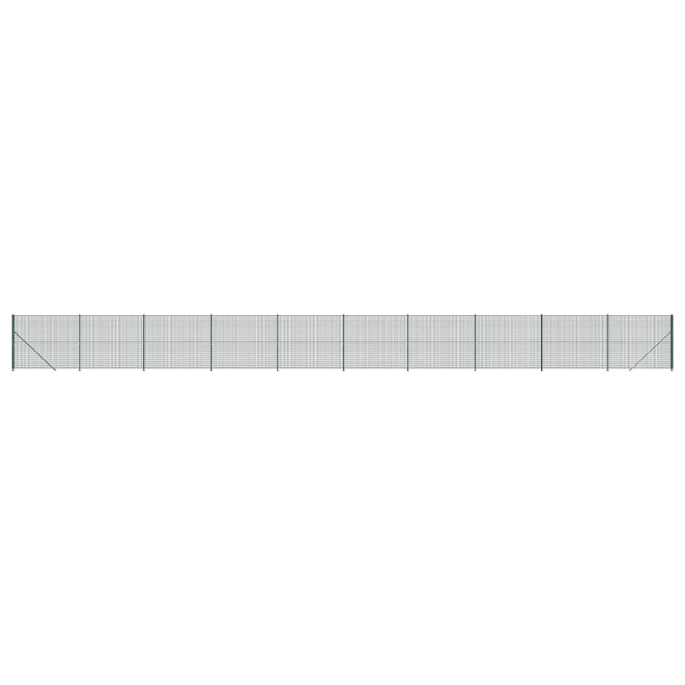 vidaXL Gard plasă de sârmă cu bordură, verde, 1,6x25 m