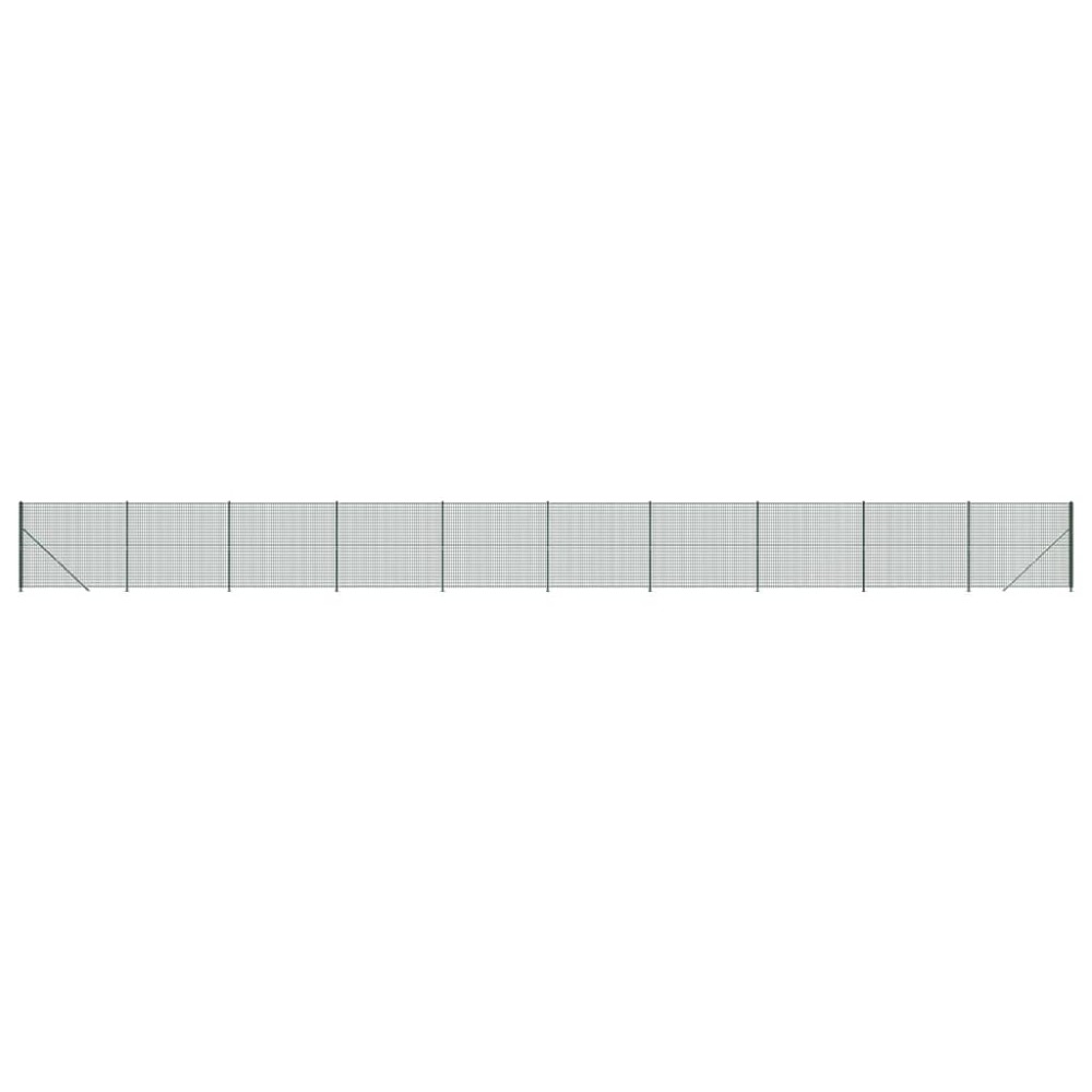 vidaXL Gard plasă de sârmă cu bordură, verde, 2,2x25 m