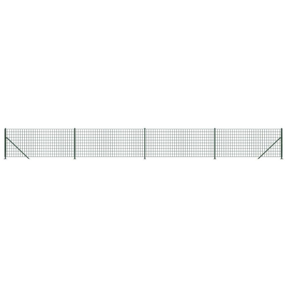 vidaXL Gard plasă de sârmă cu bordură, verde, 0,8x10 m