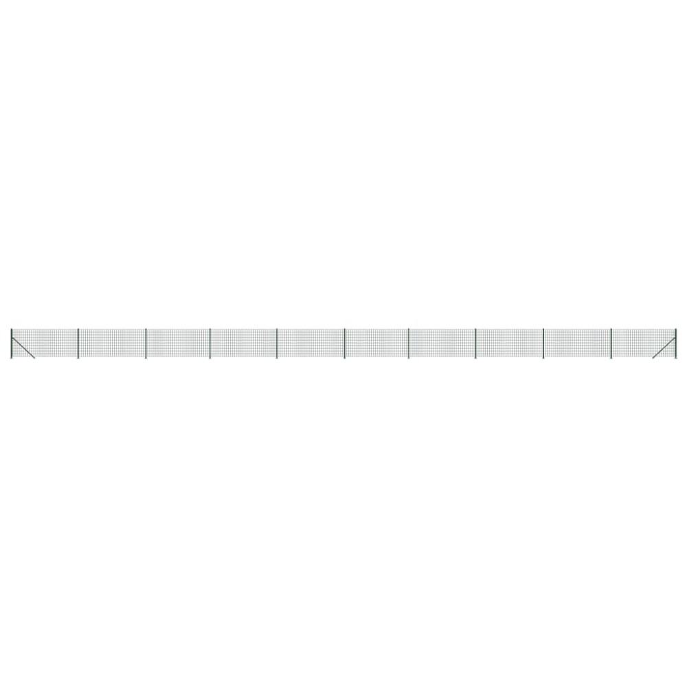 vidaXL Gard plasă de sârmă cu bordură, verde, 0,8x25 m
